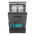 HS523C15BUK Hisense Freestanding Slimline Dishwasher - Auto Dry C-Rated Black