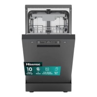 Hisense Freestanding Slimline Dishwasher - Auto Dry C-Rated Black