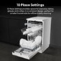 Hisense Freestanding Slimline Dishwasher - Auto Dry C-Rated White