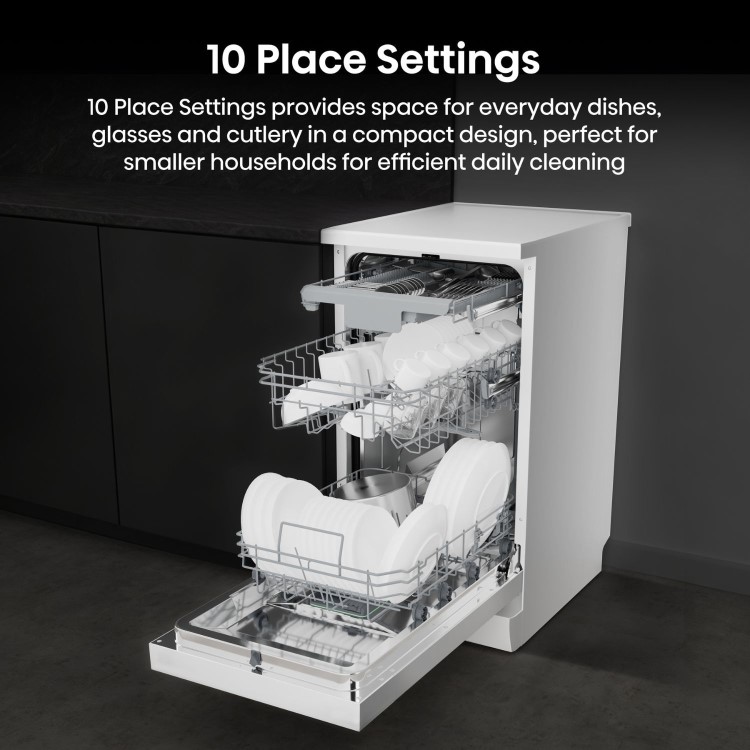 Hisense Freestanding Slimline Dishwasher - Auto Dry C-Rated White