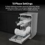 Hisense Freestanding Slimline Dishwasher - Auto Dry C-Rated Silver