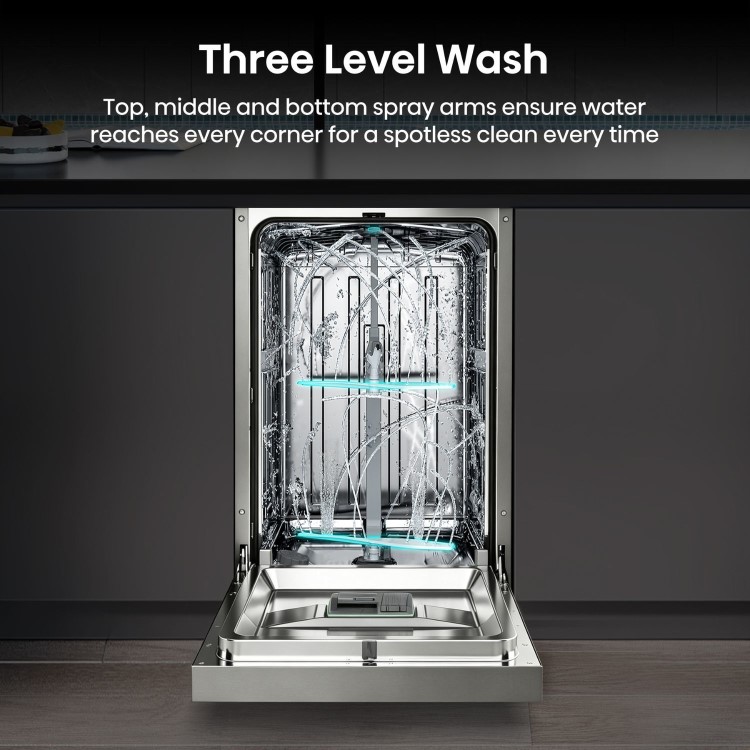 Hisense Freestanding Slimline Dishwasher - Auto Dry C-Rated Silver