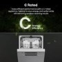 Hisense Freestanding Slimline Dishwasher - Auto Dry C-Rated Silver