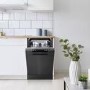 Refurbished Hisense HS523E15BUK 10 Place Freestanding Slimline Dishwasher Black