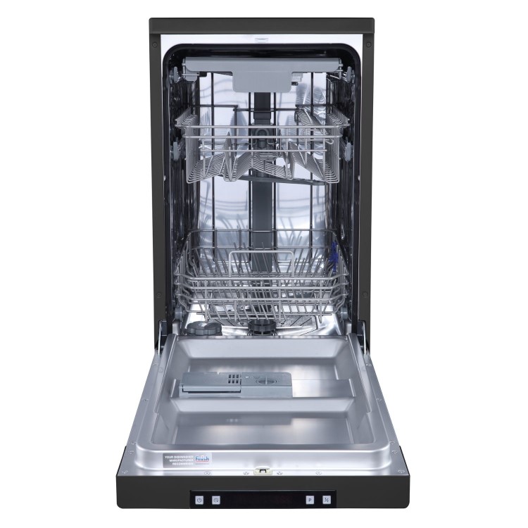 Refurbished Hisense HS523E15BUK 10 Place Freestanding Slimline Dishwasher Black