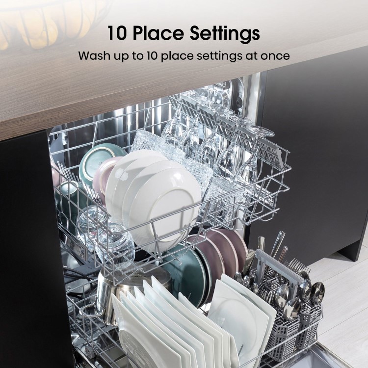 Refurbished Hisense HS523E15BUK 10 Place Freestanding Slimline Dishwasher Black