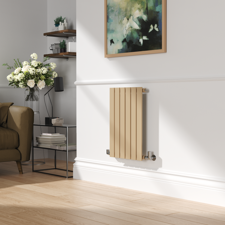 Riace Elk brown Horizontal Flat Designer Radiator 600x408mm Single Panel 953 BTU