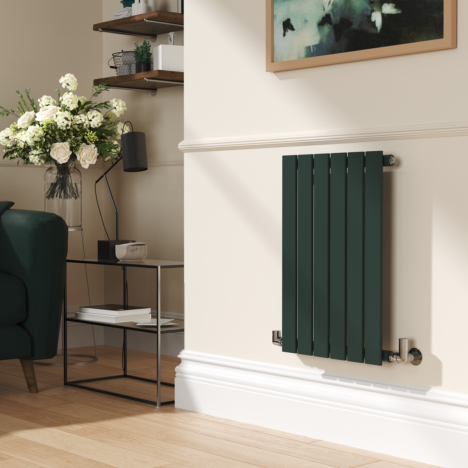 Evergreen Horizontal Flat Designer Radiator 600x408mm Single Panel 953 BTU