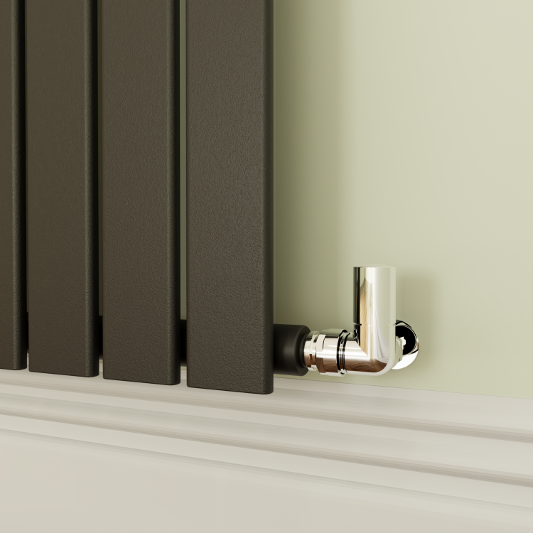 Riace Midnight Black Horizontal Flat Designer Radiator 800x408mm Single Panel 1299 BTU