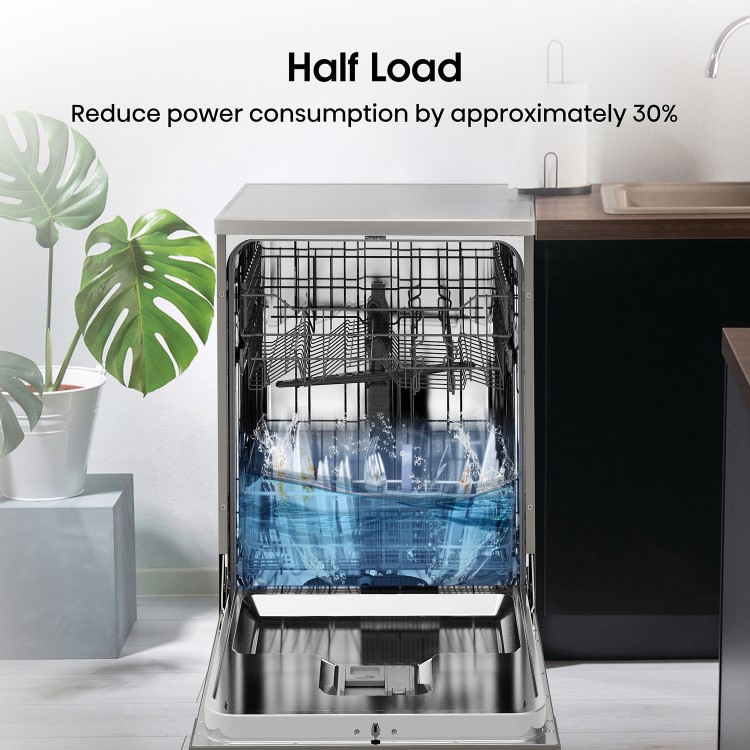 Hisense Freestanding Dishwasher - E-rated, Stainless Steel