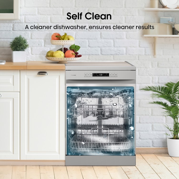 Hisense Freestanding Dishwasher - E-rated, Stainless Steel