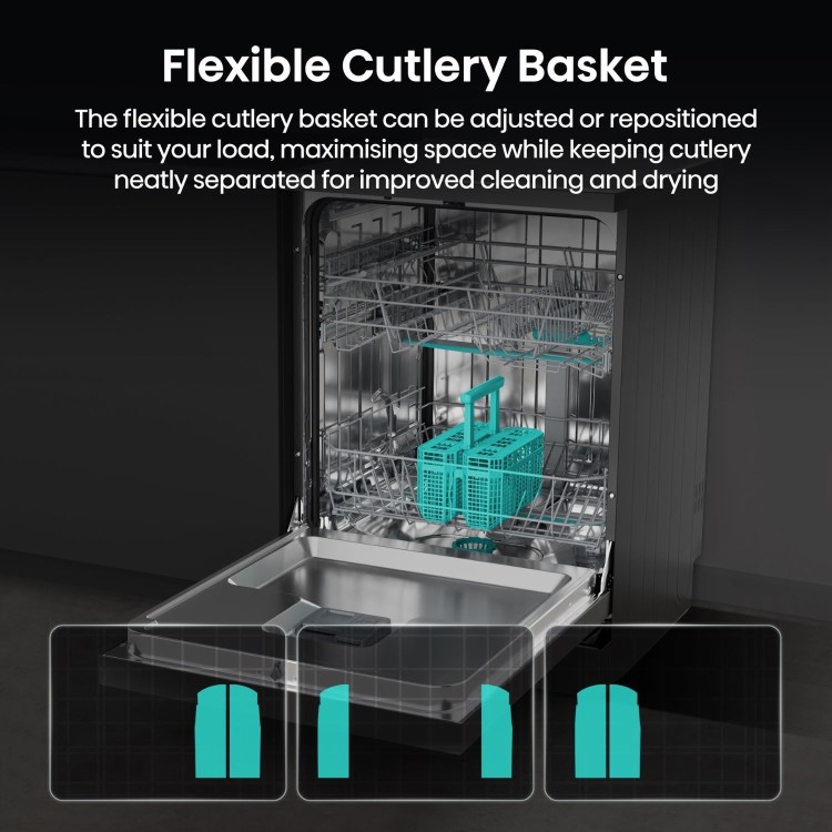 Hisense Hi4 Freestanding Dishwasher - Auto dry B-Rated Black