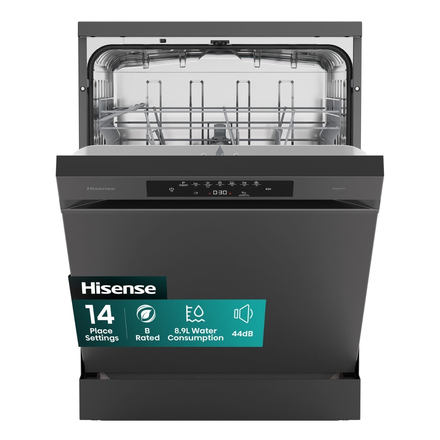 Hisense Hi4 Standard Dishwasher - Black - B Rated - Image 4