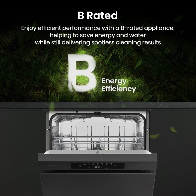 Hisense Hi4 Freestanding Dishwasher - Auto dry B-Rated Black