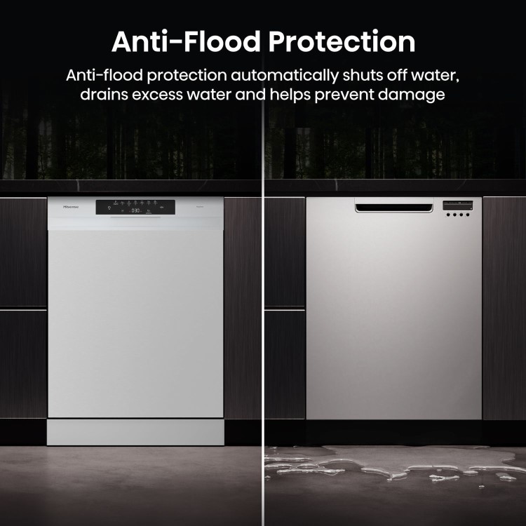 Hisense Hi4 Freestanding Dishwasher - Auto dry B-Rated White