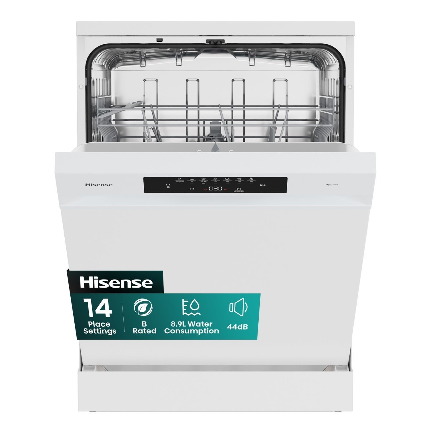 Hisense Hi4 Freestanding Dishwasher Auto Dry B-Rated  HS642B90W