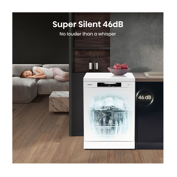 Hisense Hi4 Freestanding Dishwasher - Self-Clean D-Rated White