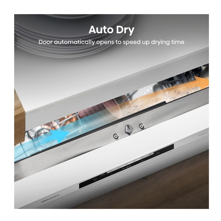 Hisense Hi4 Freestanding Dishwasher - Self-Clean D-Rated White