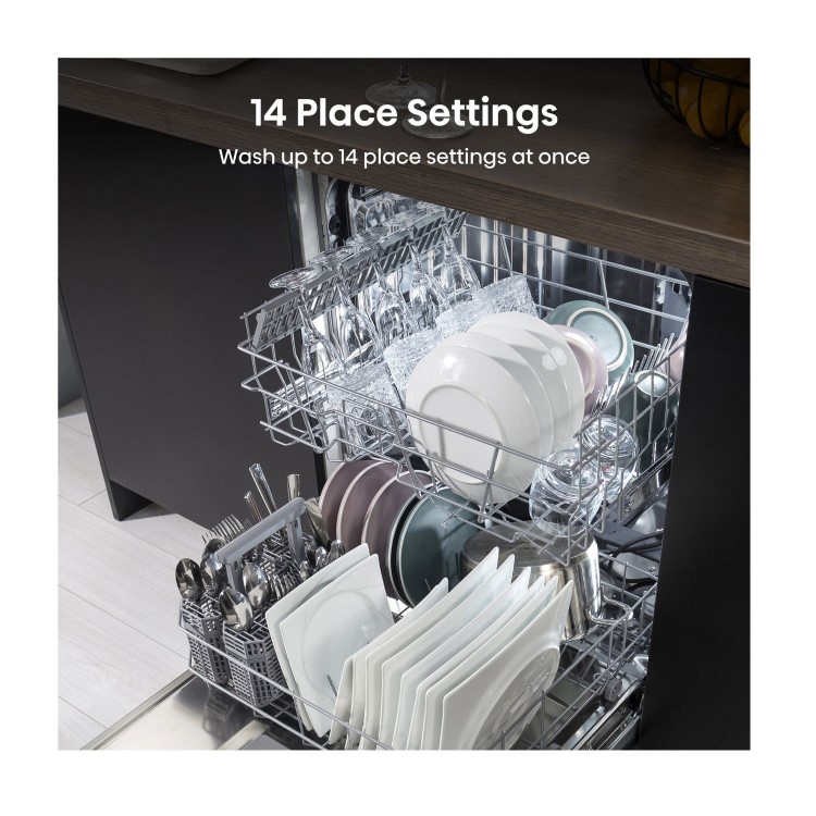 Hisense Hi4 Freestanding Dishwasher - Auto Dry, D-Rated, Silver