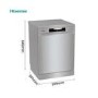 Hisense Hi4 Freestanding Dishwasher - Auto Dry, D-Rated, Silver