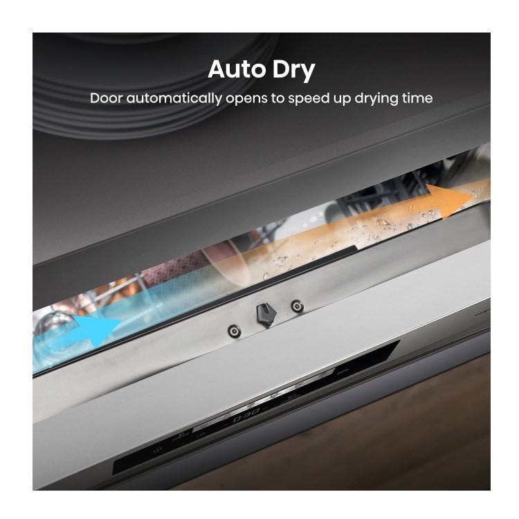 Hisense Hi4 Freestanding Dishwasher - Auto Dry, D-Rated, Silver