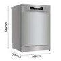 Refurbished Hisense HS643D60XUK 16 Place Freestanding Dishwasher Stainless Steel