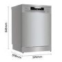 Hisense Hi4 Freestanding Dishwasher - D-Rated, Stainless Steel