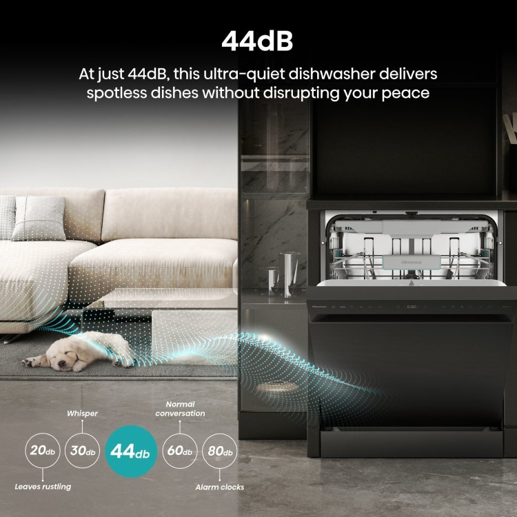 Hisense Freestanding Dishwasher - WiFi-enabled A-Rated Black