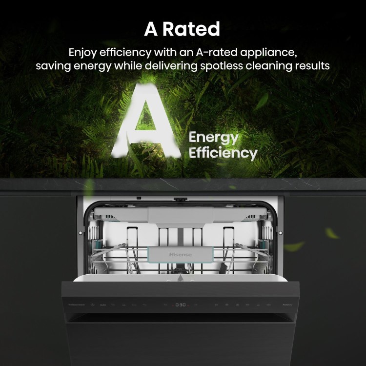 Hisense Freestanding Dishwasher - WiFi-enabled A-Rated Black