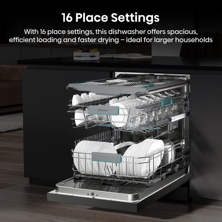 Hisense Freestanding Dishwasher - WiFi-enabled A-Rated Black