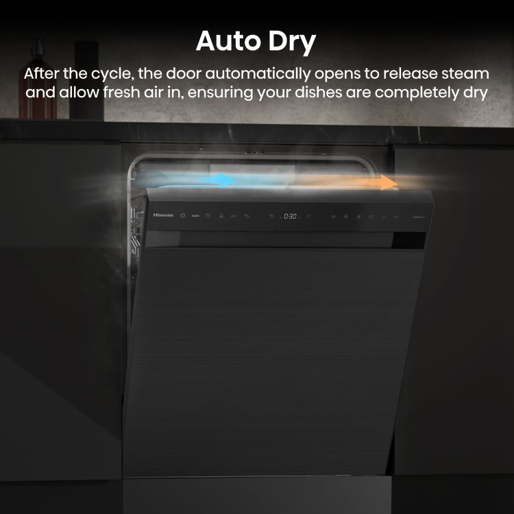 Hisense Freestanding Dishwasher - WiFi-enabled A-Rated Black