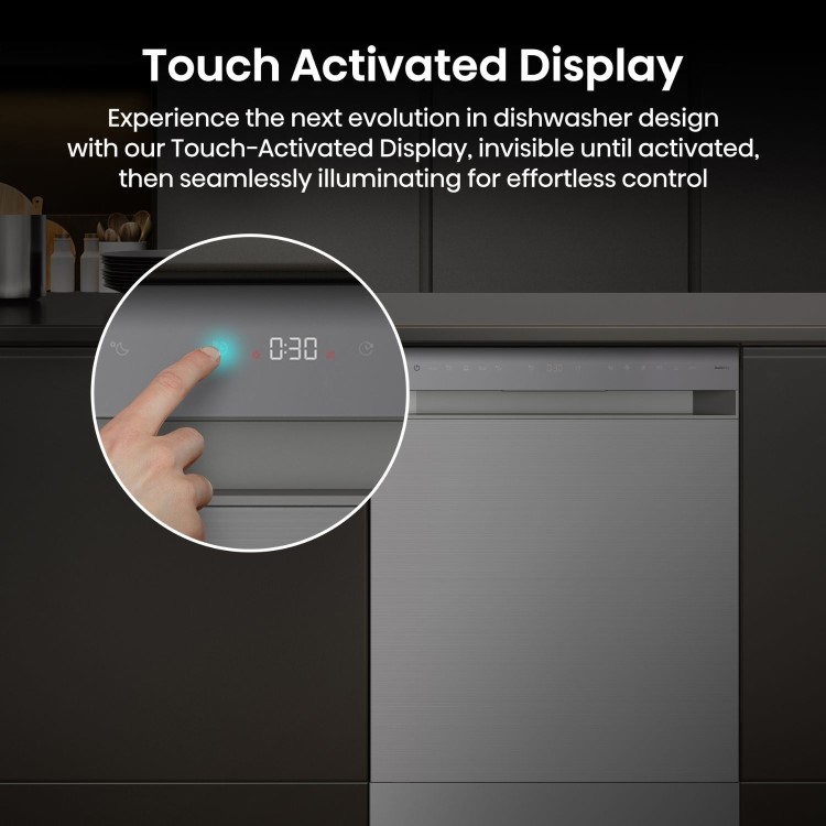 Hisense Hi6 Freestanding Dishwasher - Auto dry A-Rated Graphite