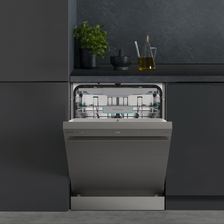 Hisense Hi6 Freestanding Dishwasher - Auto dry A-Rated Graphite