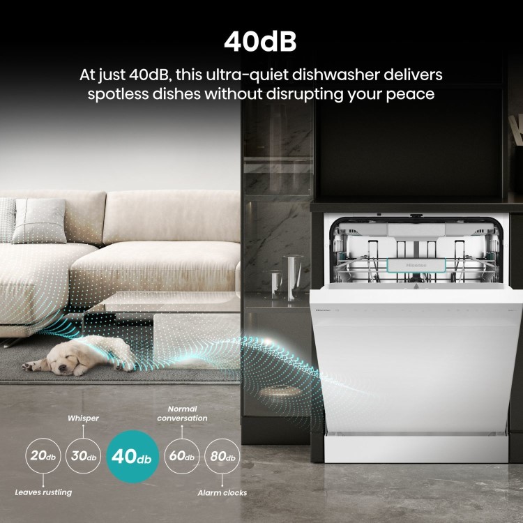 Hisense Freestanding Dishwasher - WiFi-enabled A-Rated White