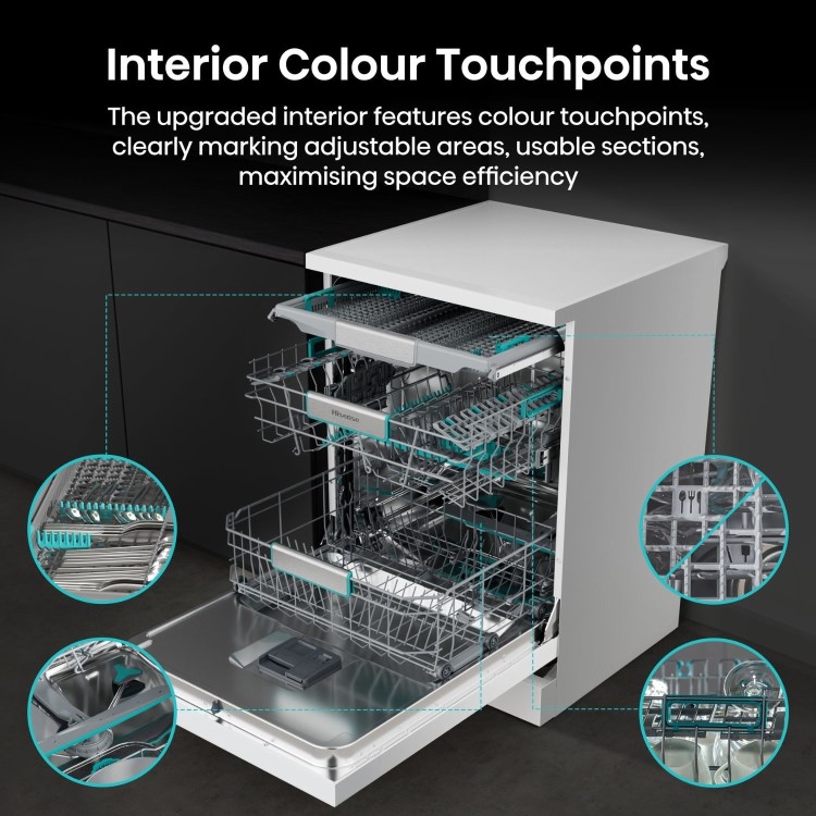 Hisense Hi6 Freestanding Dishwasher - WiFi-enabled A-Rated White