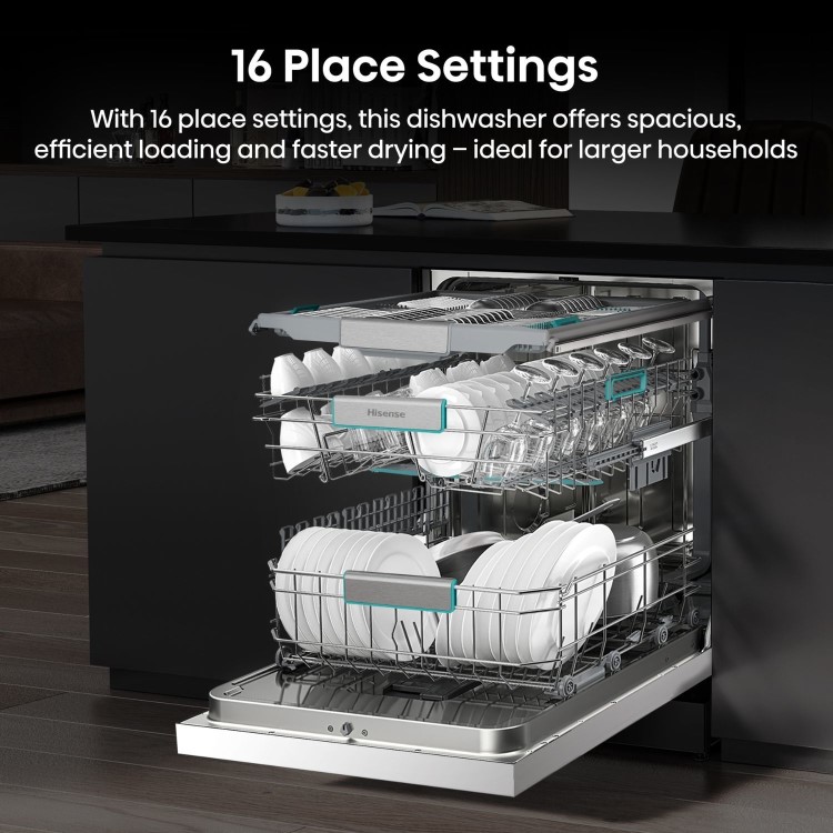Hisense Freestanding Dishwasher - WiFi-enabled A-Rated White