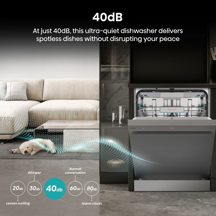 Hisense Freestanding Dishwasher - WiFi-enabled A-Rated - Silver