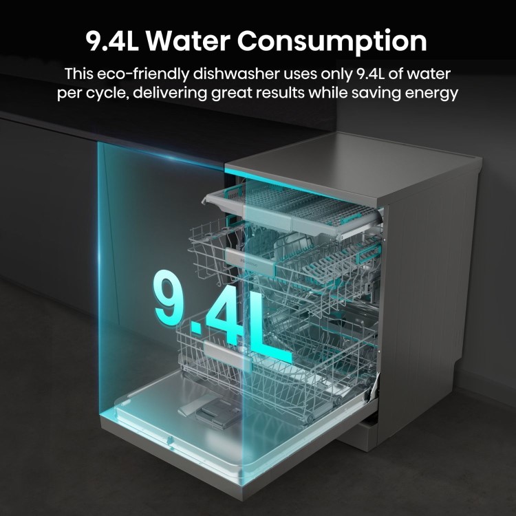 Hisense Freestanding Dishwasher - WiFi-enabled A-Rated - Silver