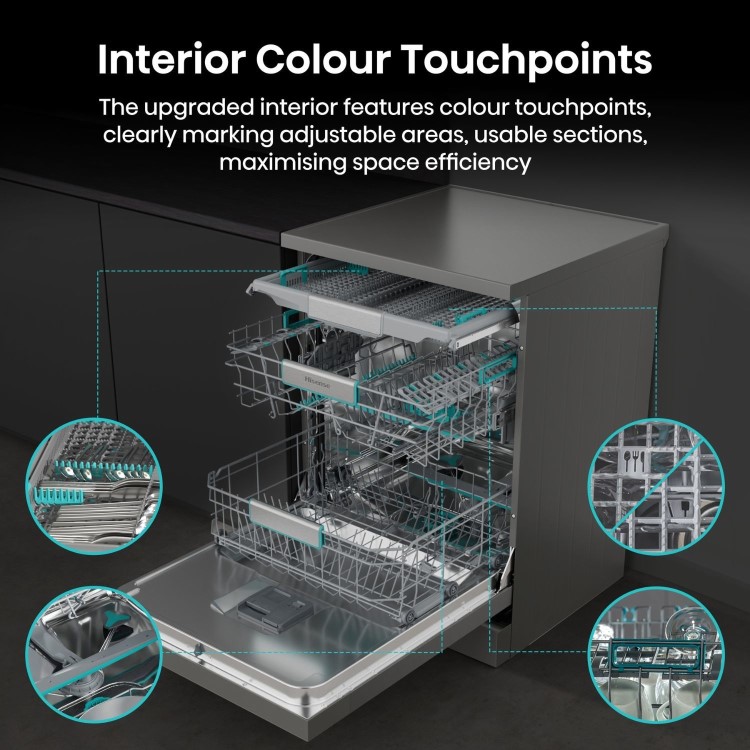 Hisense Hi6 Freestanding Dishwasher - WiFi-enabled A-Rated - Graphite