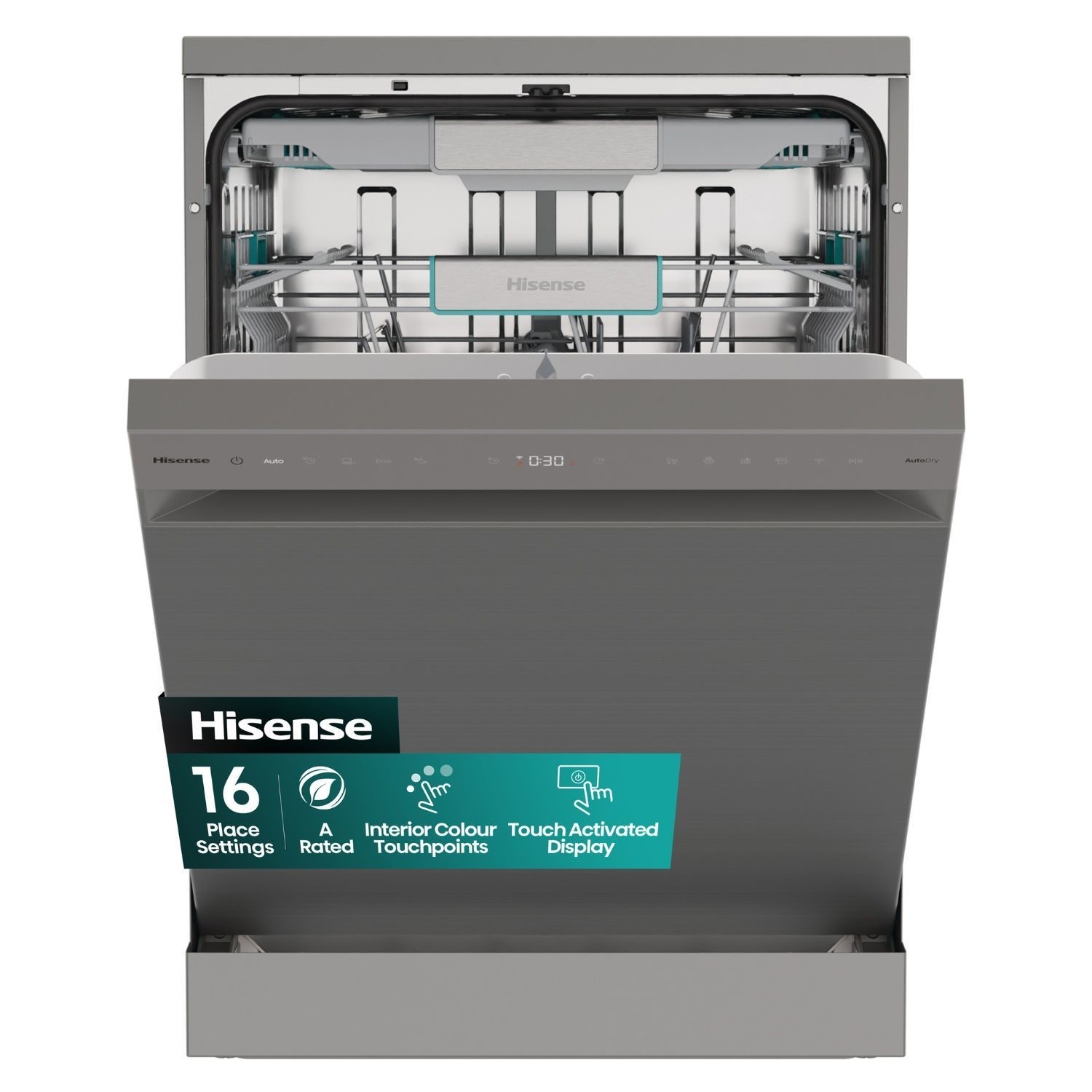 Hisense Hs673a90xuk Hi6 16 Place Settings Freestanding Dishwasher A Rated HS673A90XUK