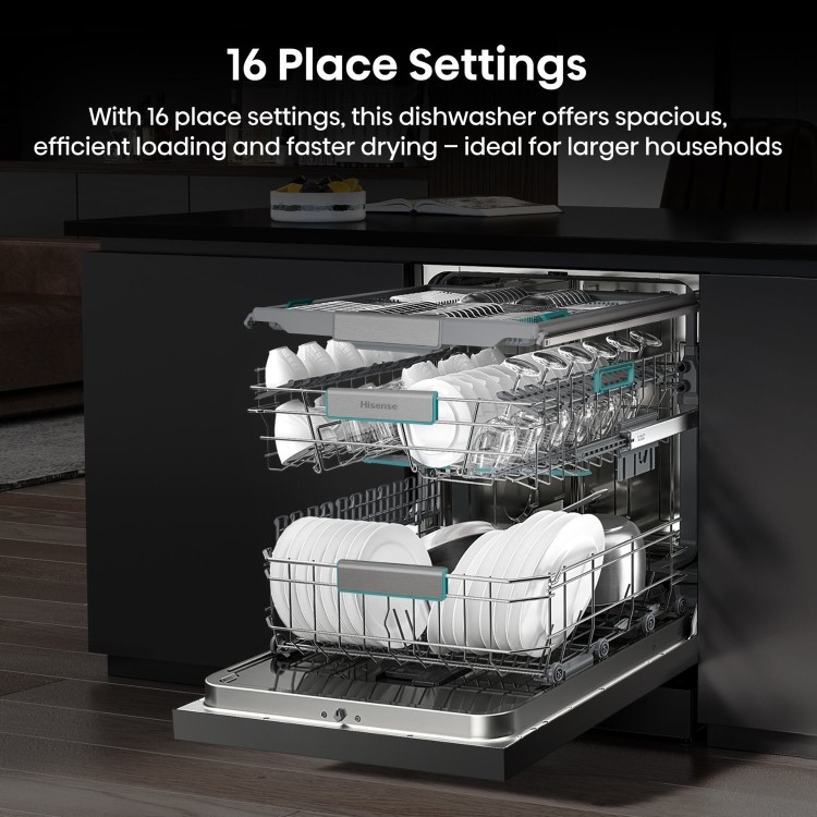 Hisense Freestanding Dishwasher - WiFi-enabled A-Rated - Silver