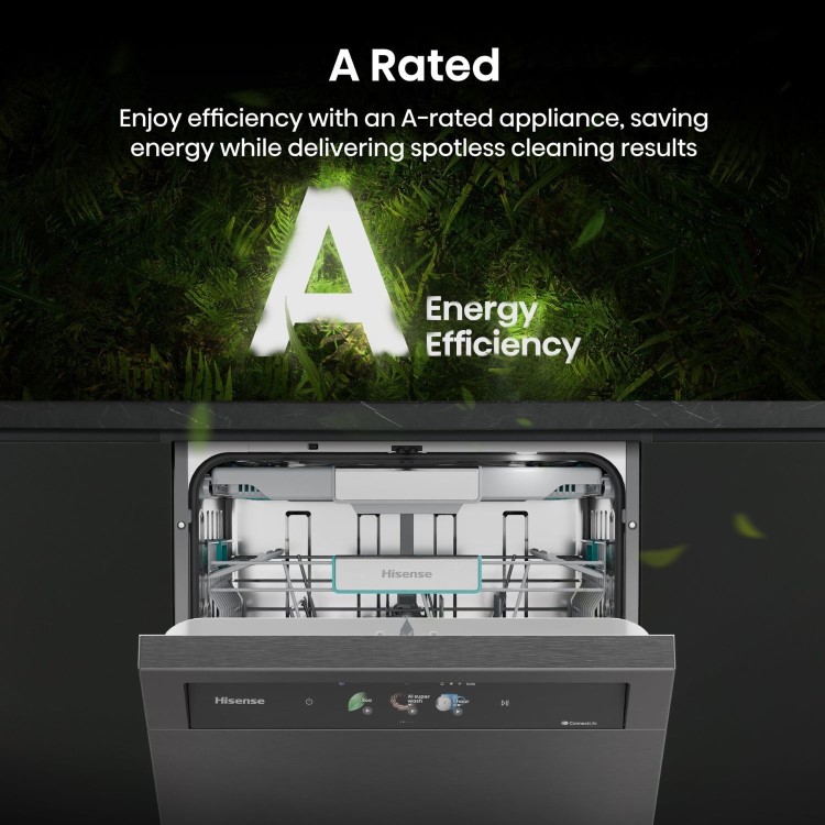 Hisense Hi9 Freestanding Dishwasher - Smart Wi-Fi A-Rated - Graphite