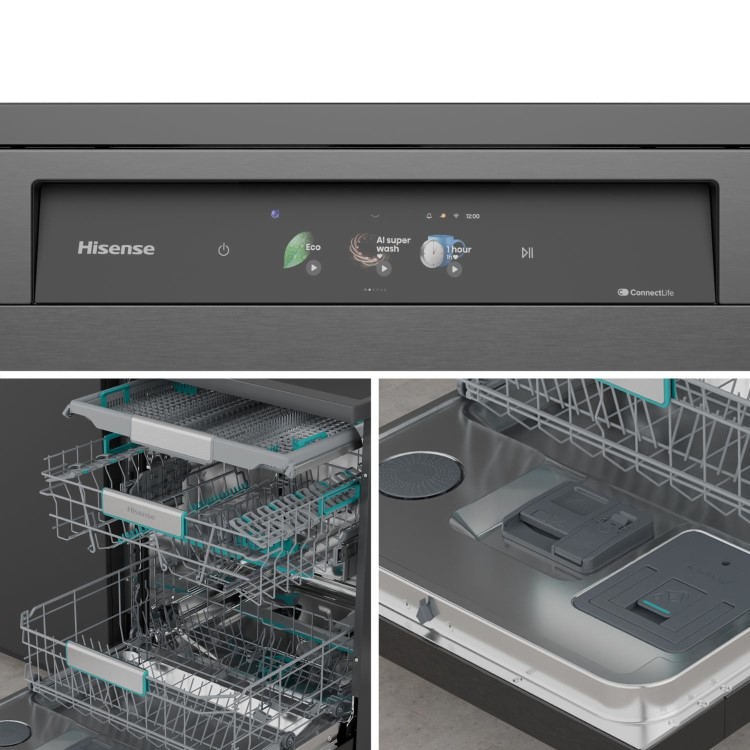Hisense Hi9 Freestanding Dishwasher - Smart Wi-Fi A-Rated - Graphite