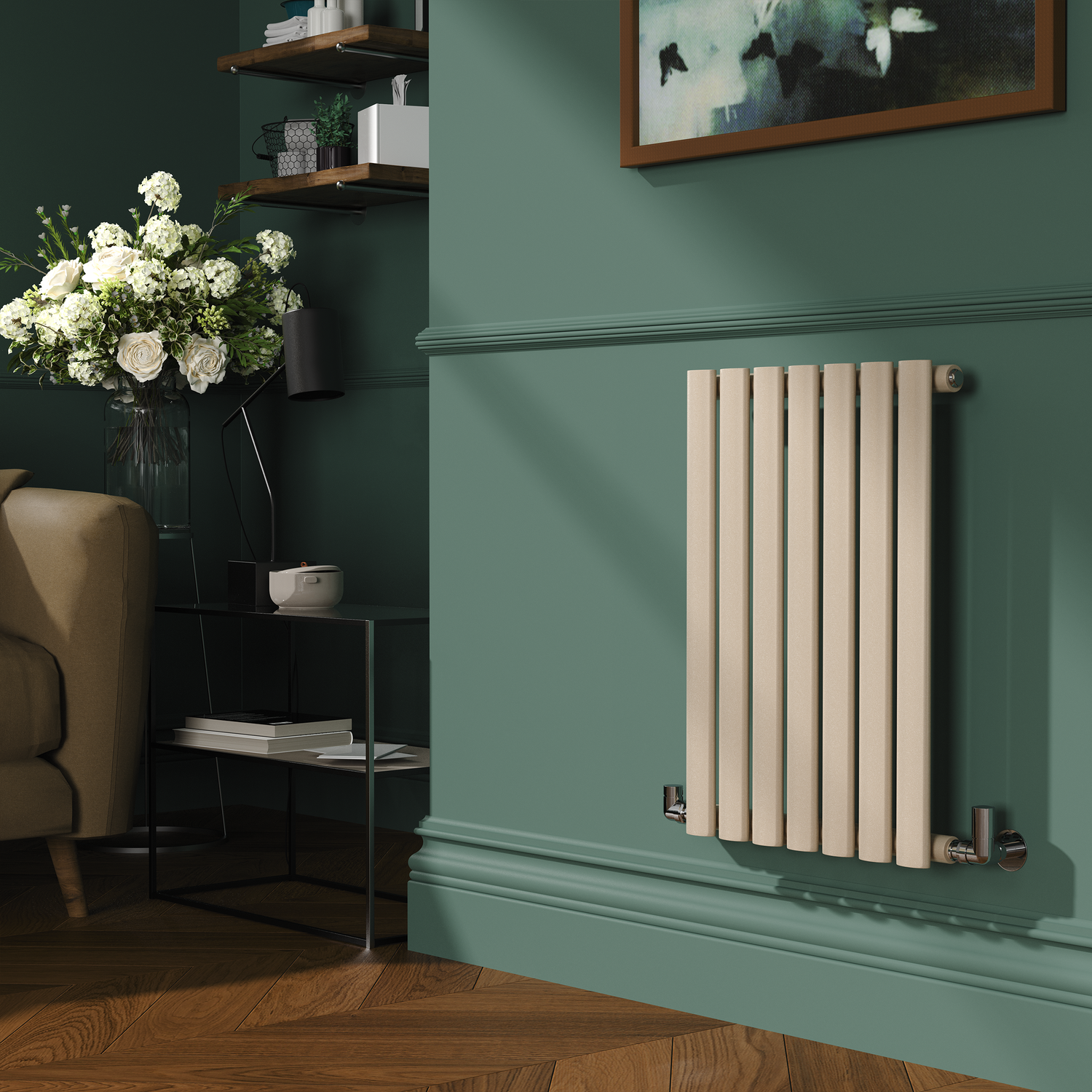Cleopatra Horizontal Oval Designer Radiator 600x413mm Single Panel 1103 BTU
