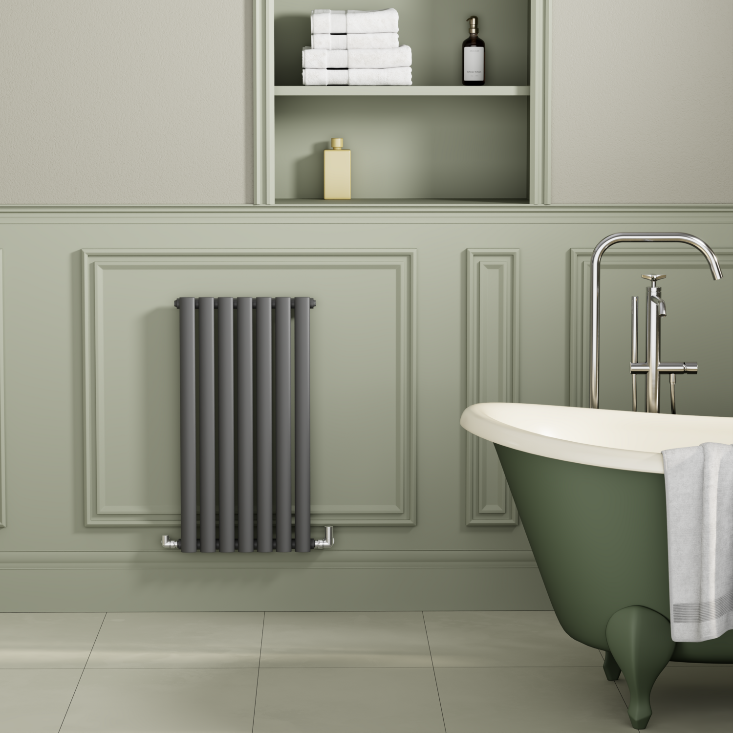 Sorrento  Horizontal Oval Designer Radiator 800X413mm Single Panel 1364 Btu HS7-800-DGCO