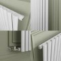 Sorrento White Horizontal Oval Designer Radiator 800x413mm Single Panel 1103 BTU