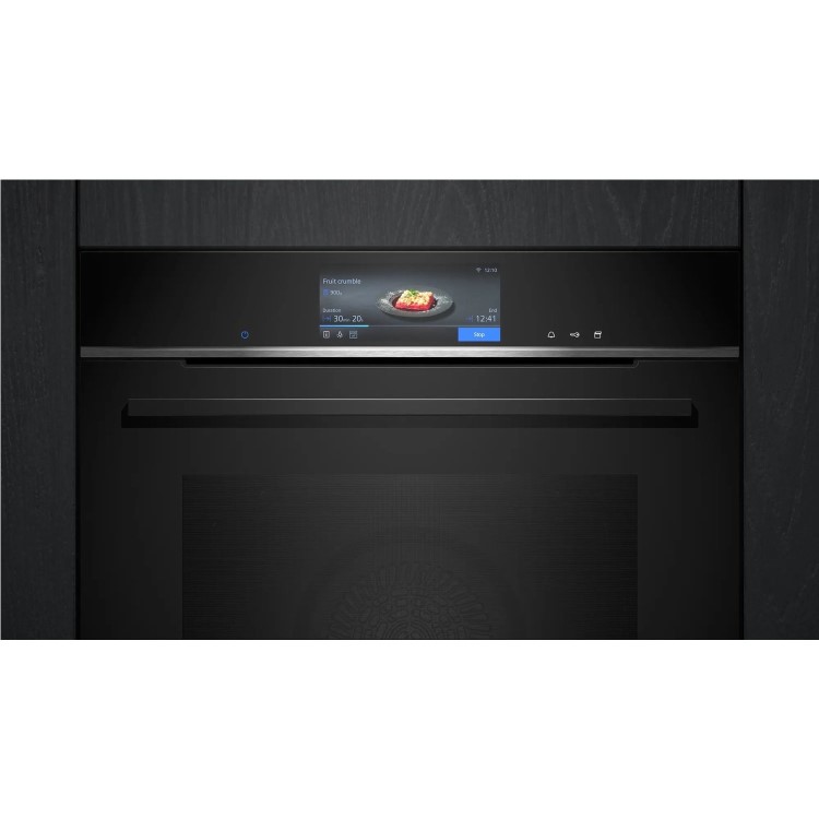 Siemens iQ700 Electric Single Oven with Steam Function - Black