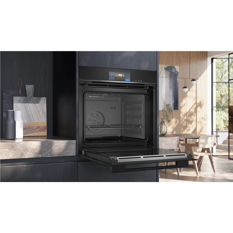 Siemens iQ700 Electric Single Oven with Steam Function - Black