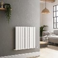 Riace White Horizontal Flat Designer Radiator 600x612mm Single Panel 1430 BTU