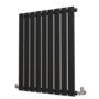 Riace Midnight Black Horizontal Flat Designer Radiator 800x612mm Single Panel 1430 BTU